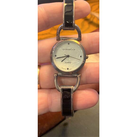 Women's 30mm Silver Tone Charter Club Watch with MOP Face - Picture 1 of 4
